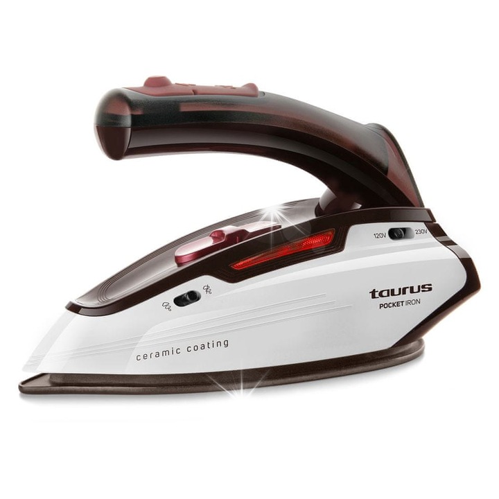 Fier de calcat cu aburi Taurus Pocket Iron ceramic 1100W alb 2m
