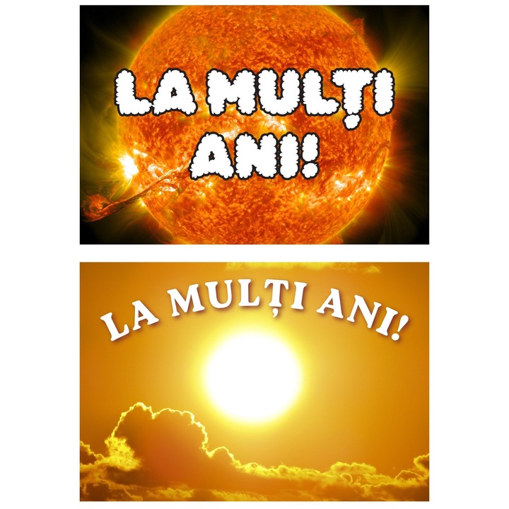 Felicitare 20x14 cm Carton 250g, La Multi Ani cu Soare, Set 2 Bucati