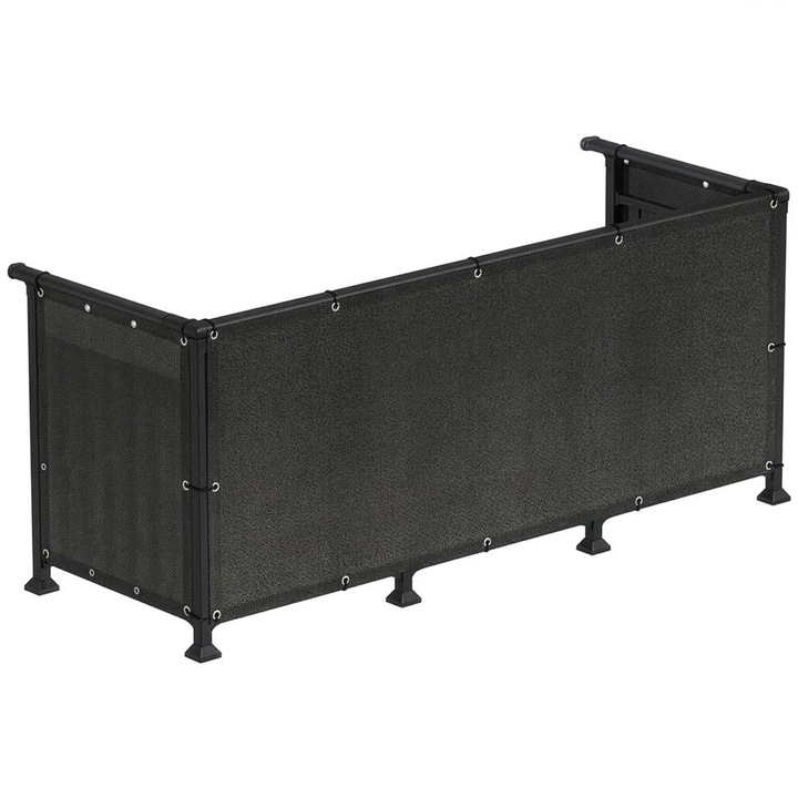 Paravan plasa umbrire pentru balustrada balcon, 95% umbrire, impermeabila, 500x90 cm, antracit