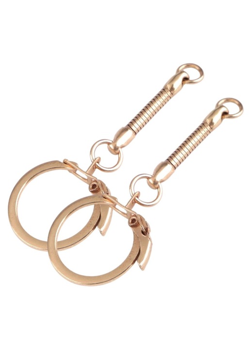2 db arany karabiner fém lánccal kulcstartókhoz, kulcsokhoz, táskákhoz, cipzárakhoz és kreatív kézműves kiegészítőkhöz, 6 cm
