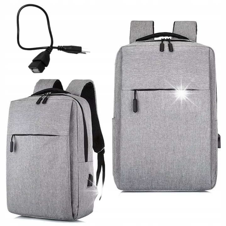 DKM laptop hátizsák 17 hüvelykes USB fekete 41x28x12-16cm