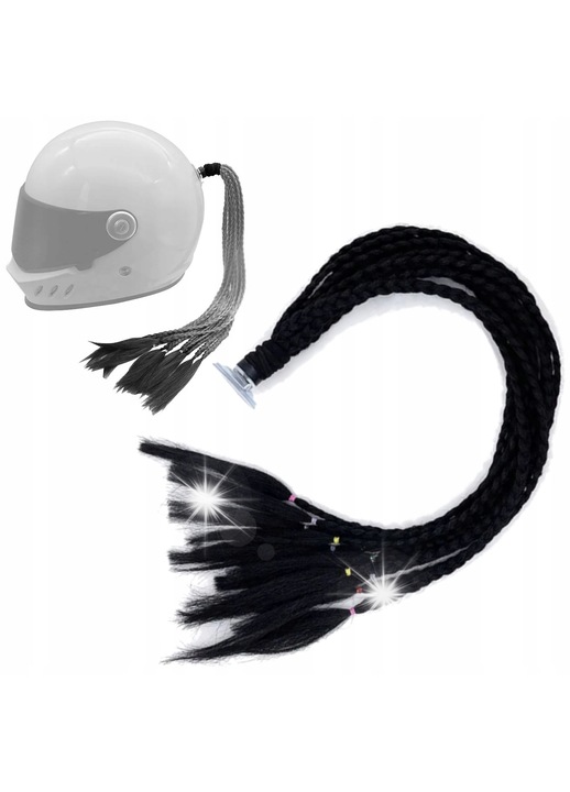 Set 12 cozi impletite DKM, fixare ventuza si banda adeziva, 60-70cm