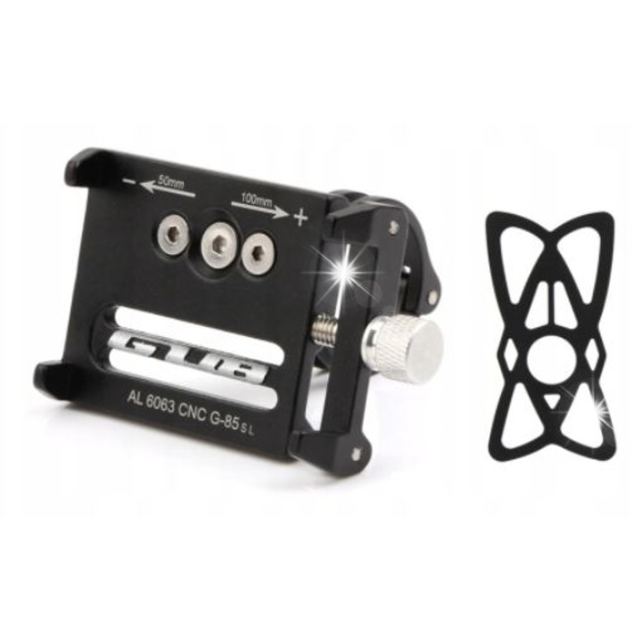 Suport telefon GUB G-85 SL aluminiu negru 5x10cm