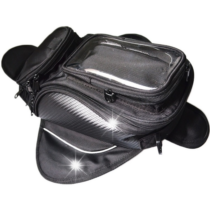 DKM motorkerékpár tanktáska mágneses fekete 48x20x15cm