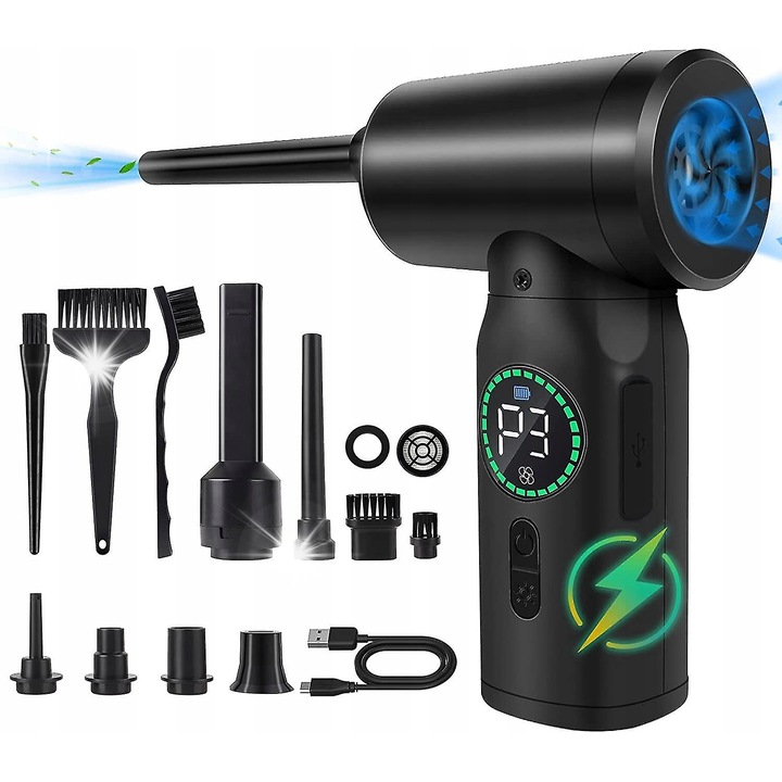 Bedee vezeték nélküli elektromos porszívó, 3 az 1-ben, fekete, 7500mAh, 600l/perc, 5500Pa