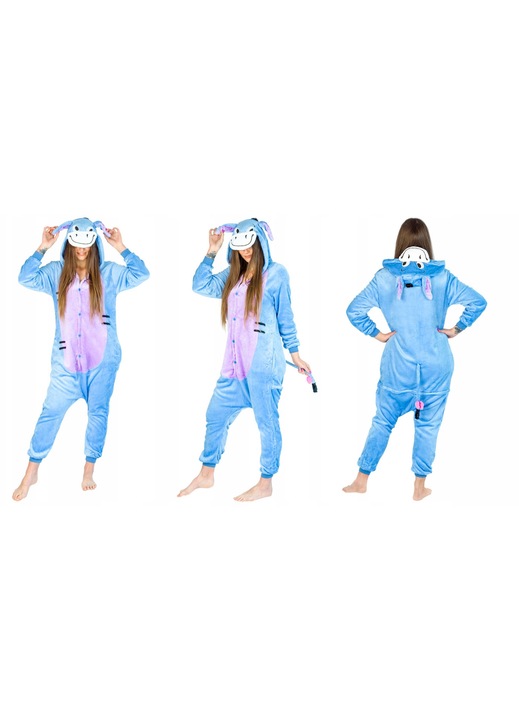 Дамска пижама, модел Aiurel, унисекс, удобна, микрофибър, синя, XL INTL
