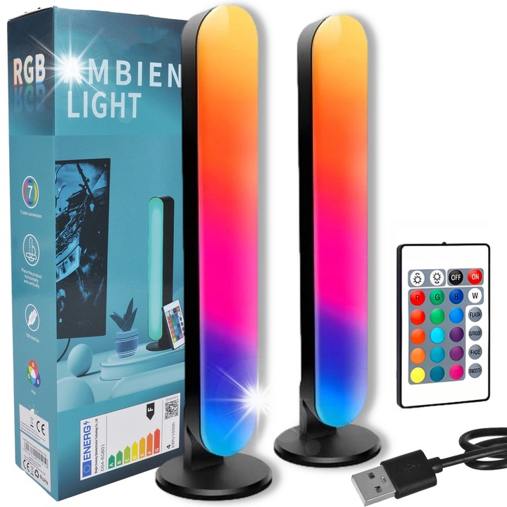 R2 RGB LED szalag szett 2 db, többszínű pilóta vezérléssel 26.6x7x5cm