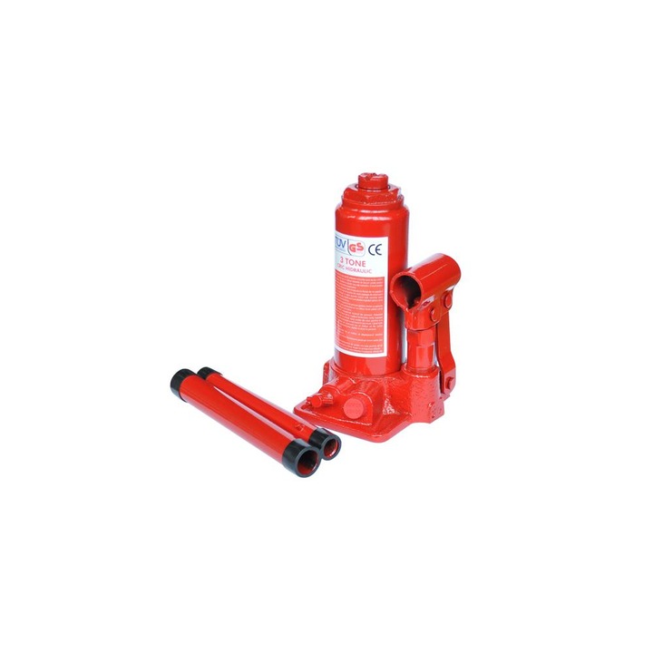 Hidraulikus Palackemelő 3 Ton – TÜV-GS Tanúsítvánnyal, Magasság 180-340mm