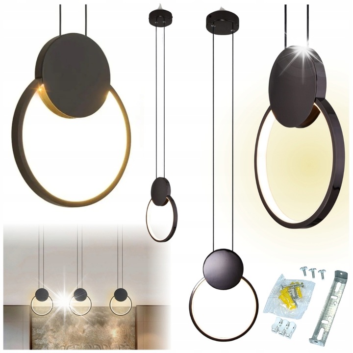 LED висяща лампа Zolta, матово черна, 11W, регулируема, 129см