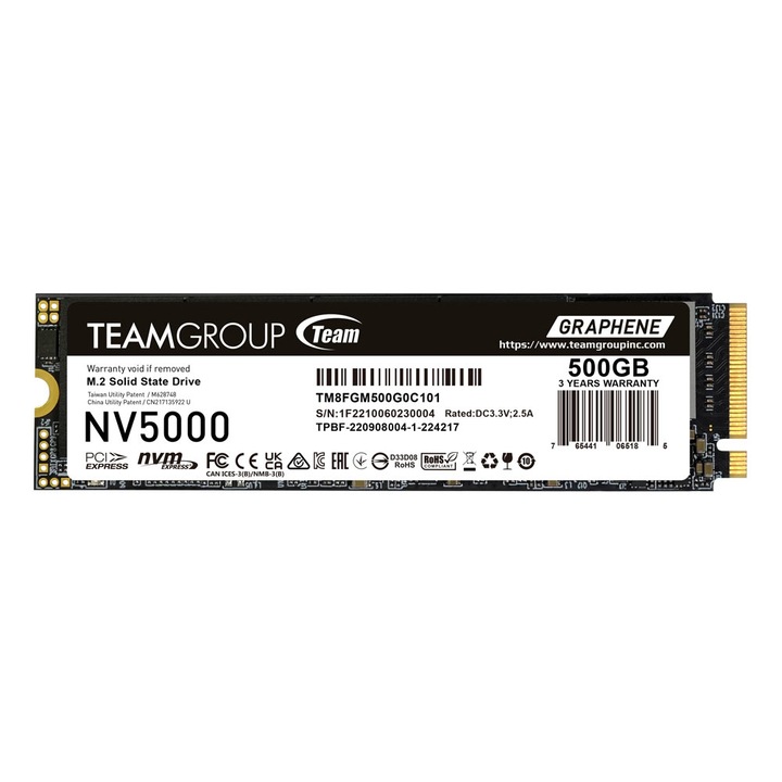 SSD Team Group NV5000, M.2 2280 NVMe, 500GB, PCI-e 4.0 x4