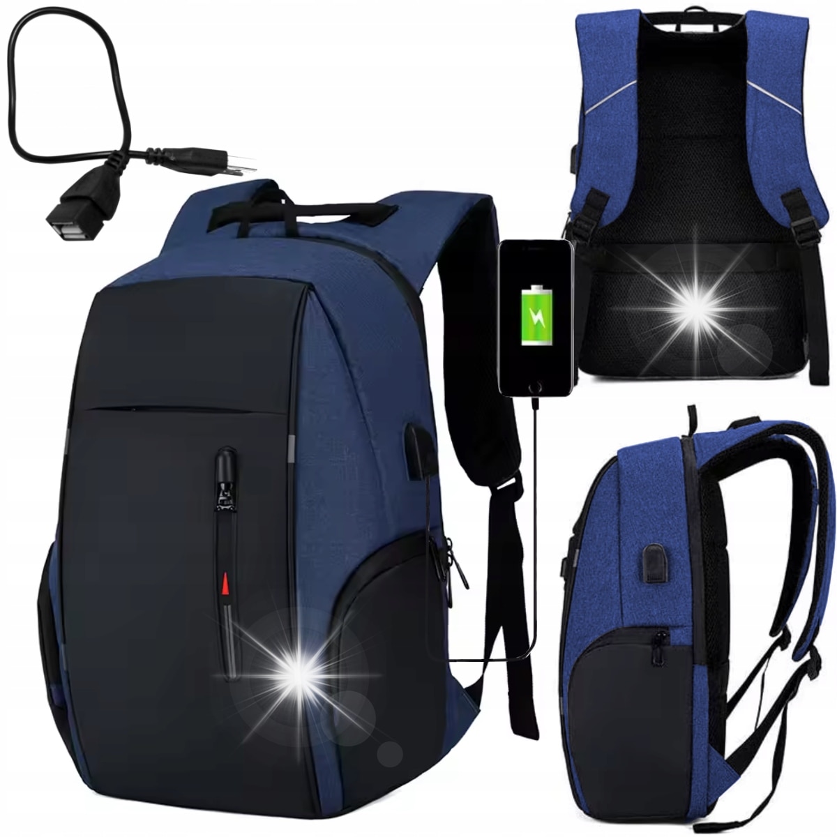 Rucsac DKM laptop 17 inch USB negru 42x31x17cm