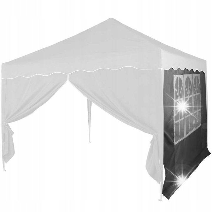 Perete pavilion gradina Instent 300x200cm gri cu 3 ferestre