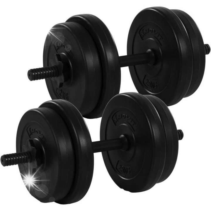Set gantere Movit 20 kg negru 45x2.5cm