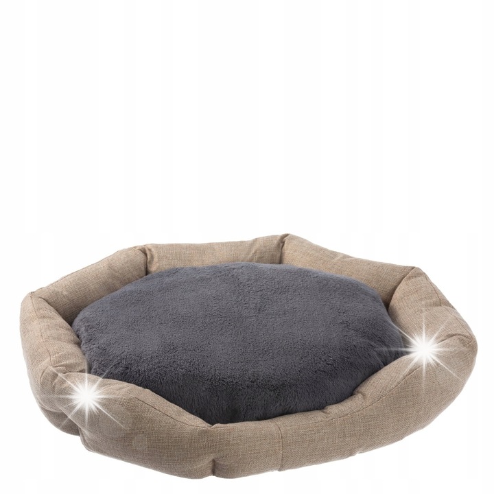Petstuff nyolcszögletű kutyaágy, bézs-szürke 50x57x13cm