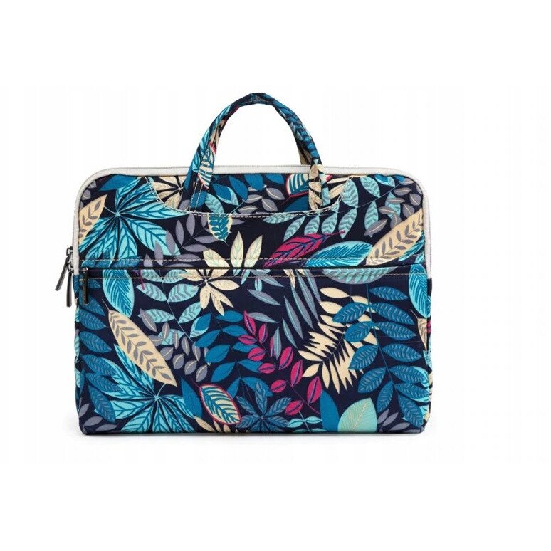 DKM, husa laptop textil cu interior din plus, rezistenta la apa, cu maner si buzunare laterale, pouch inclus, multicolor, 15-16 inch