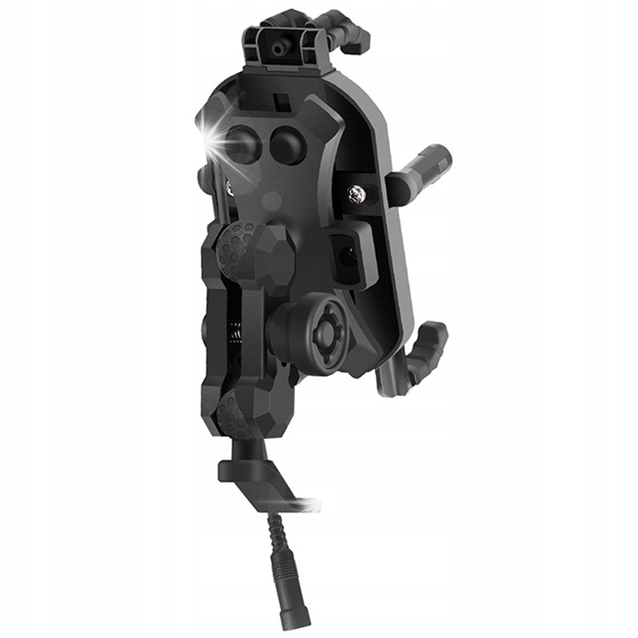 DKM motorkerékpár telefontartó rezgéscsillapítóval, vezeték nélküli töltéssel, fekete 130x90x14mm