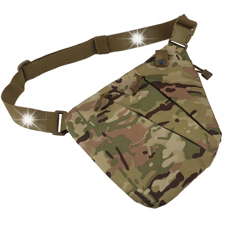 Мъжка чанта за кръст DKM multicamo полиестер 24x30x19см регулируема
