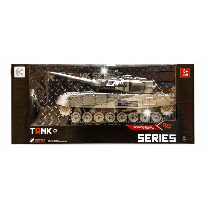 Kathay-Haster távirányítós katonai tank, hanggal és fénnyel, zöld, 31cm
