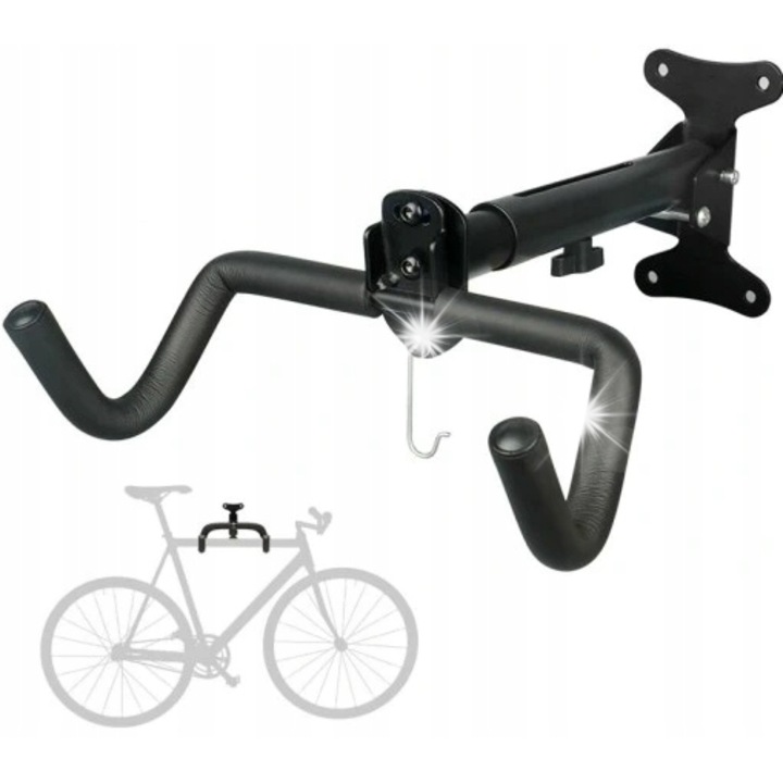 Suport bicicleta ZLARO pliabil, reglabil, negru, 28x40cm
