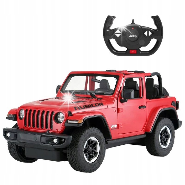 Rastar Jeep Wrangler JL távirányítós autó, piros, 30cm, 1:14