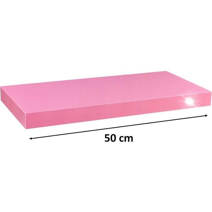 Volato rózsaszín lebegő polc 50x23.5x3.8cm, szerelőkészlet