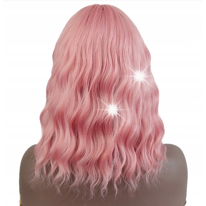 DKM cosplay paróka szett, 4 db, 28cm, rózsaszín, állítható