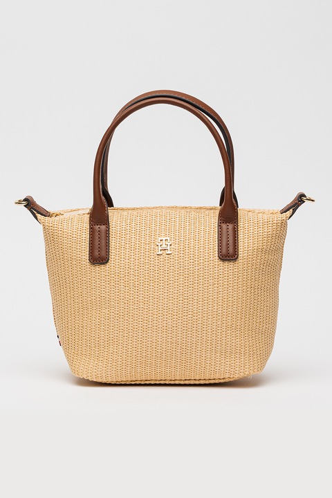 Tommy Hilfiger, Geanta tote mica Popette, Maro, Bej