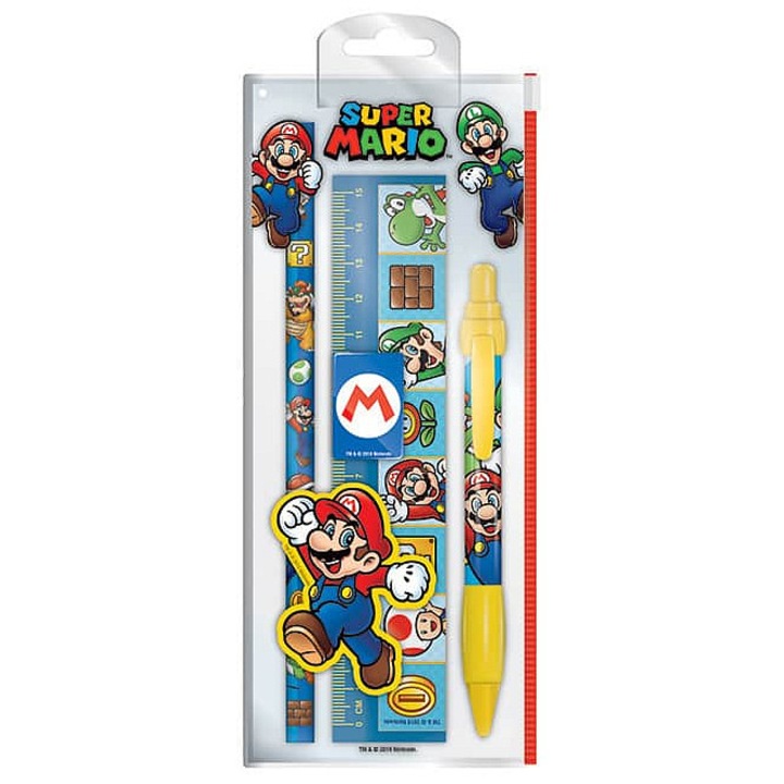 Set scris PYRAMID Super Mario, 4 piese, multicolor, 20x10cm