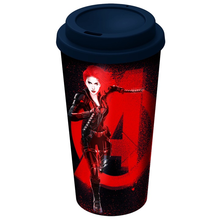 STOR Black Widow italos pohár, 520 ml, fekete, duplafalú