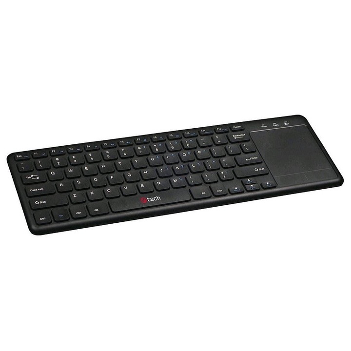 Безжична клавиатура C-Tech WLTK-01 с тъчпад, черна, 36.6x12.1x1.8см