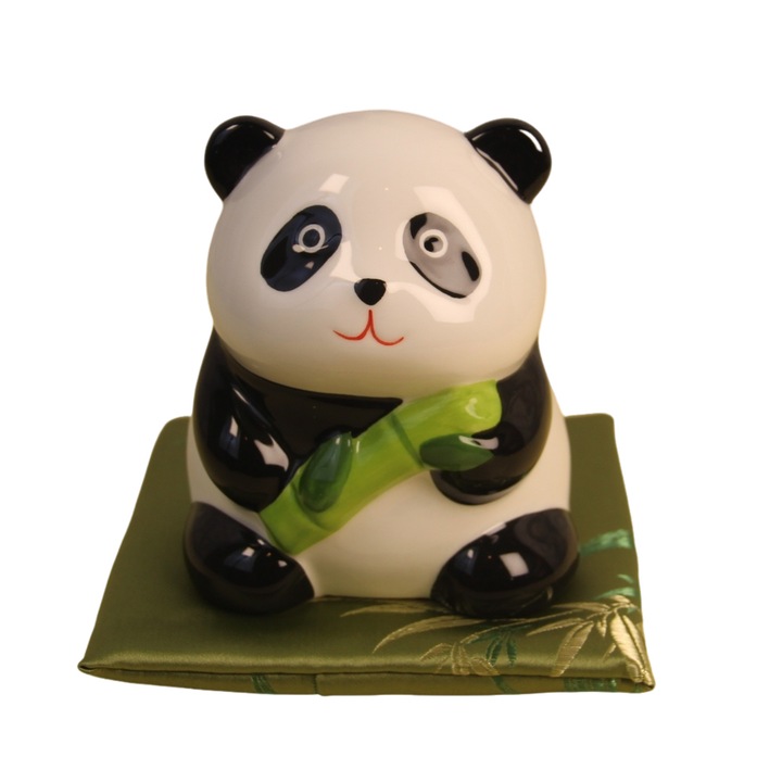 Kerámia malacpersely panda formában 4.5 inch – Bambusz kiadás