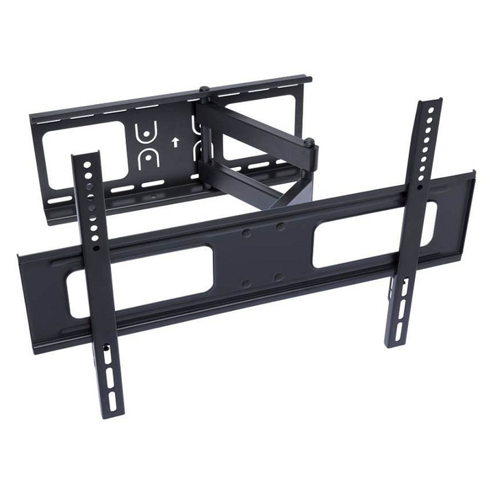 Suport TV de perete Connect IT T3BK articulat, inclinare +10°/-20°, rotire ±90°, VESA 200x200-600x400, distanta 62-475 mm, capacitate 50 kg, negru