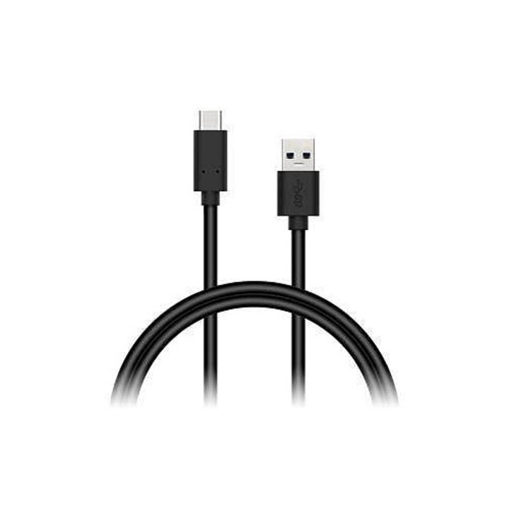 Connect IT Wirez USB-A – USB-C kábel, adatkábel, 3A gyorstöltés, 5 Gbps adatátvitel (USB 3.1 Gen 1), fekete, 2 m