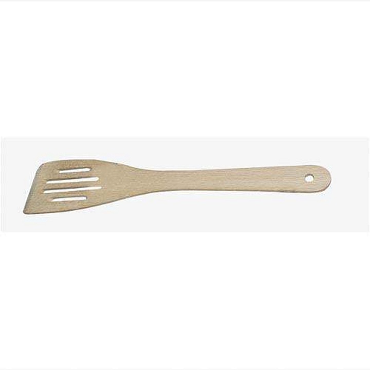 Spatula/paletta DREVOTVAR T, fából, résekkel, akasztónyílással, natúr, 29,5 cm