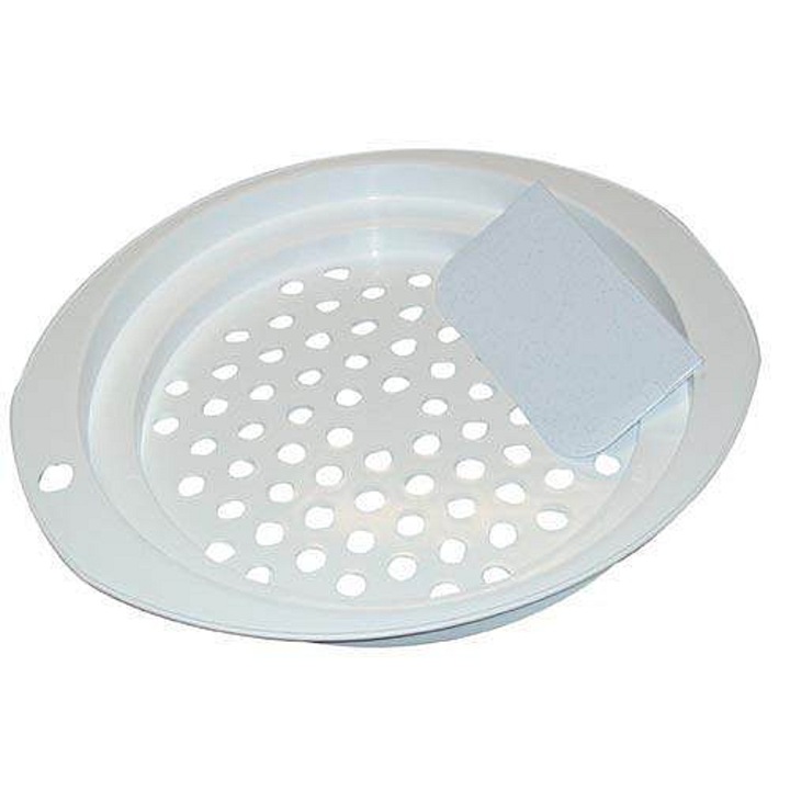 REPROPLAST galuska/gombóc szűrő, műanyag, kaparóval, 20 cm átmérő, fehér, 2 darabos készlet