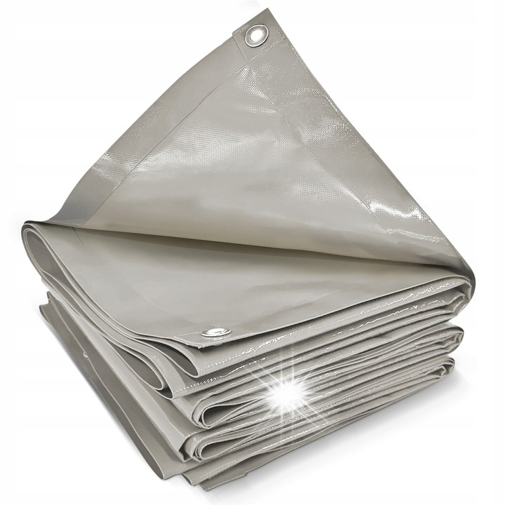 Prelata protectie Jago 4x5m 650g/m2 gri cu ochiuri aluminiu