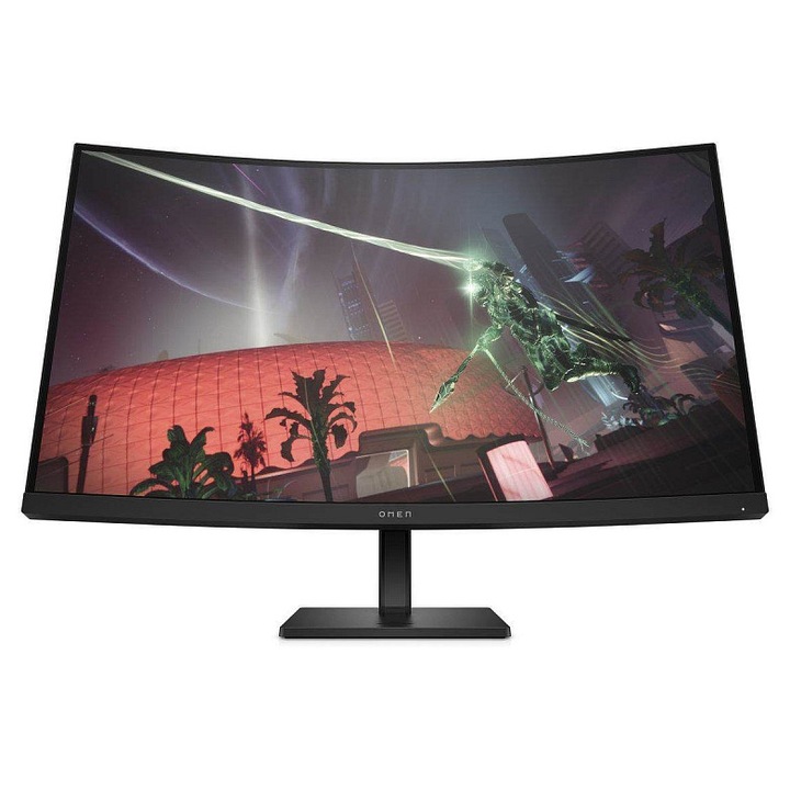 Извит гейминг монитор HP Omen 31,5", QHD, 165Hz, черен, 70,86x24,33x51,26см