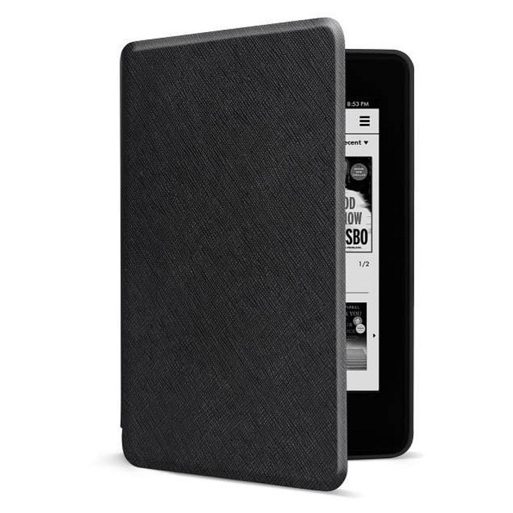 Connect IT, textil tok Amazon Kindle Paperwhite 4 (2018) készülékhez, merev belső betéttel, mágneses záródással és sleep/wake funkcióval, CEB-1040-BK, fekete