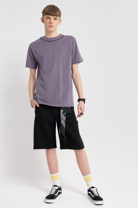 Bermude sport cu talie ajustabila, Negru, 138-142 CM