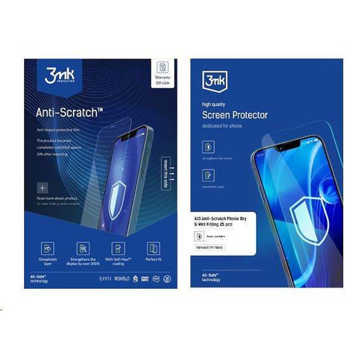 Folie protectie 3MK All-Safe AIO set 25 buc invizibila oleofoba