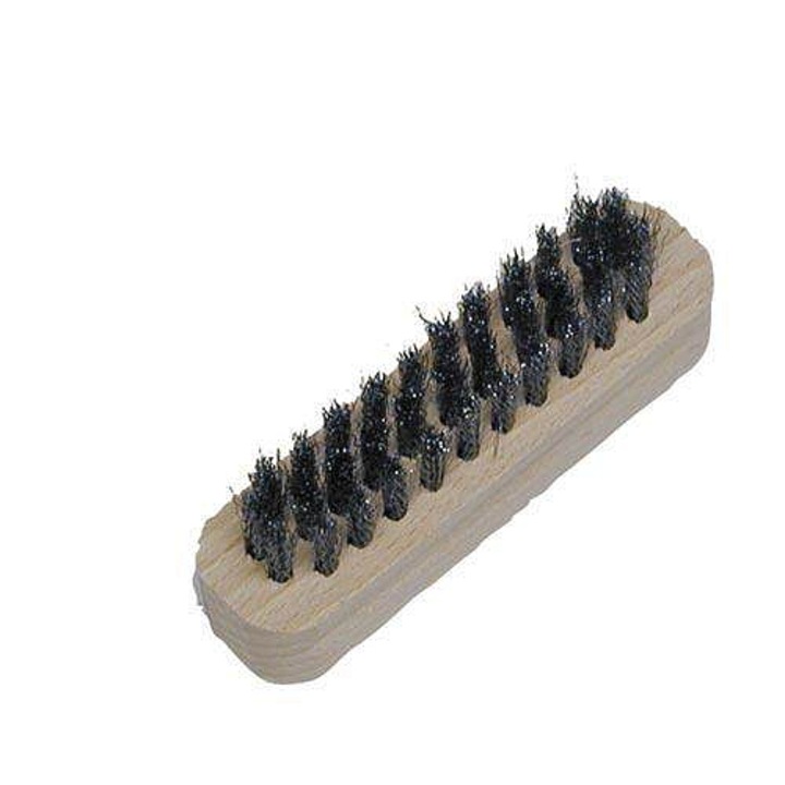 Perie pentru piele intoarsa KART, 3 randuri, sarma otel ondulata, lemn, 2.5x9x3.5cm