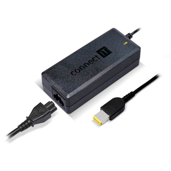 Connect IT laptop adapter 65W kompakt fekete 109x49x21mm