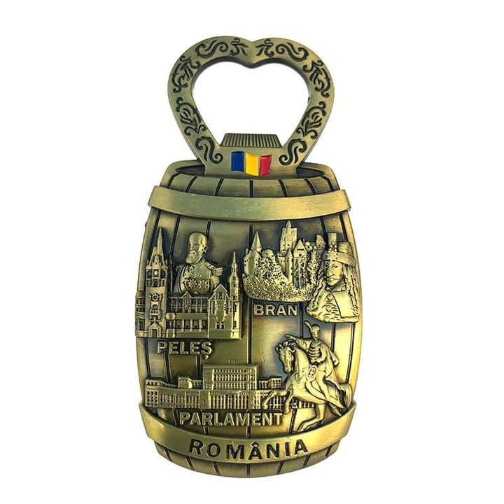Румъния, парламент, замъци, метален магнит отварачка за бутилки във формата на буре, модел 159h