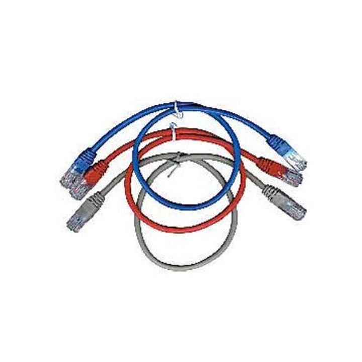 C-Tech PP12-0.5M patch kábel, Cat5e UTP, RJ45 8P8C csatlakozók, aranyozott érintkezők 50µ, törésgátlóval, Szürke, 7,5 m