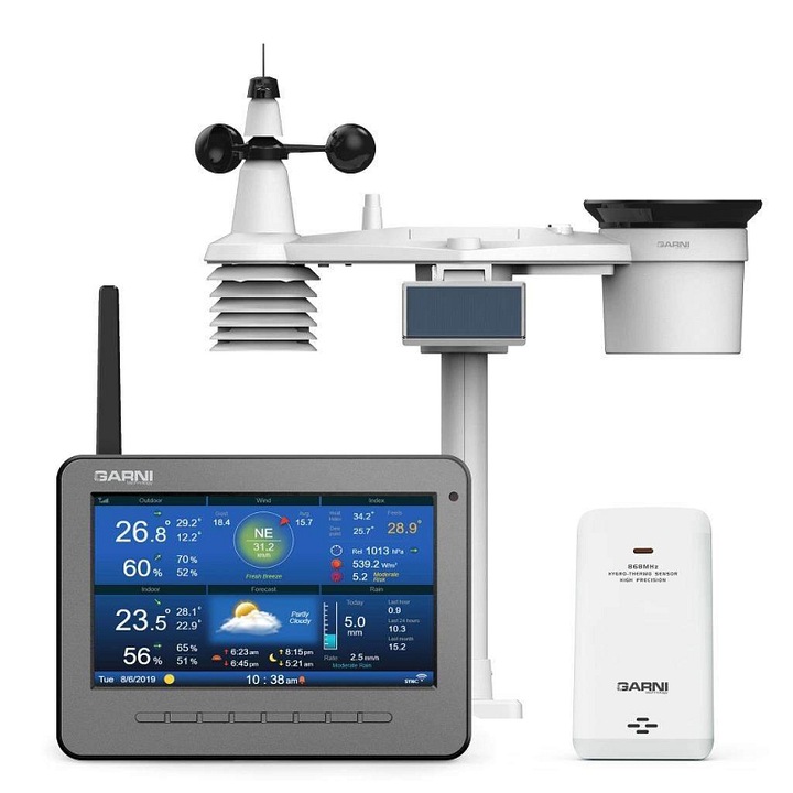 GARNI 3015 Arcus 2GEN meteorológiai állomás, wi-fi, 7 az 1-ben érzékelővel, napelem panellel és kondenzátorral, többszínű, 1 db