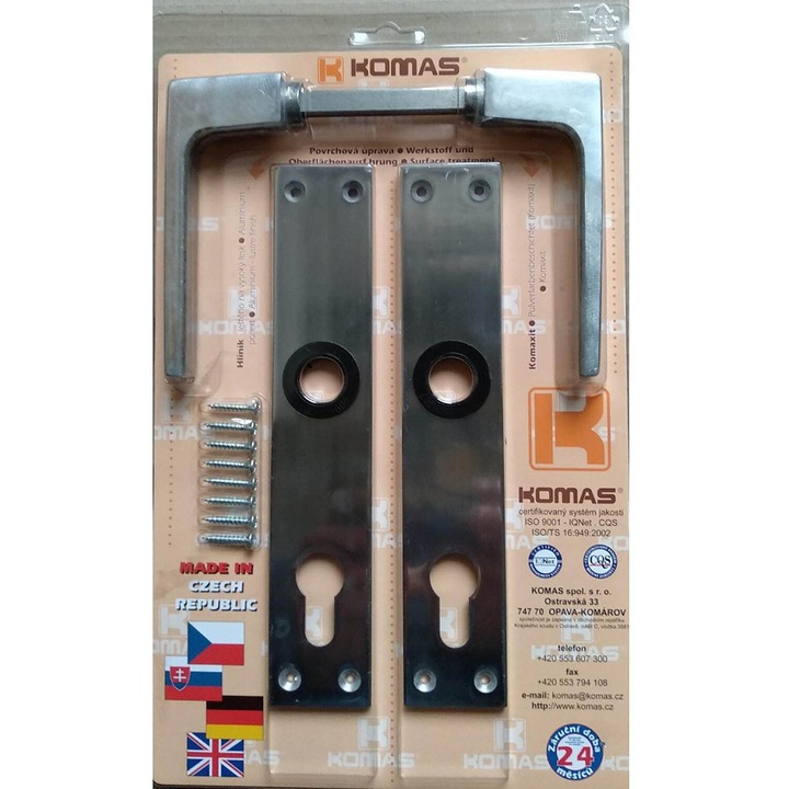 KOMAS K 488 72 ajtókilincs védelemmel és alumínium betéttel 14x31x3cm
