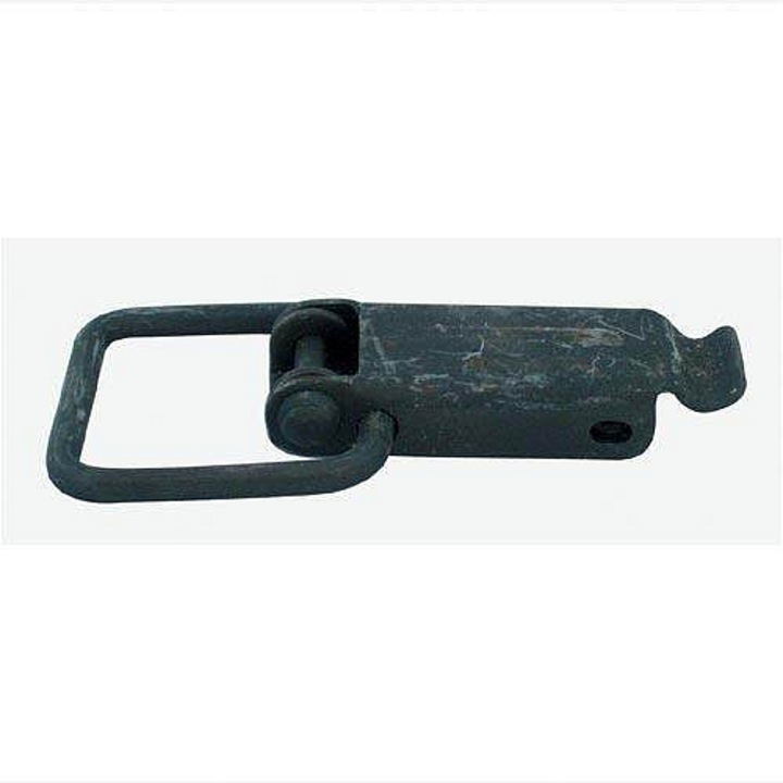 KOMAS 15123-75 karos zár, forgatható rögzítőbilincs, szállítódobozok fedeléhez és pótkocsi oldalfalakhoz, fekete, 8 x 2.5 x 0.5 cm