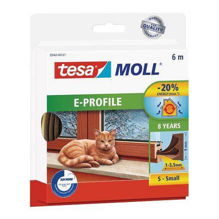 TESA E ajtó- és ablakszigetelés 9x4mm barna 6m