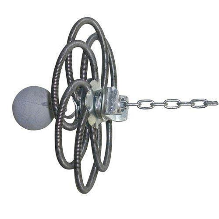 Kéményseprő kefe Mat 130-230mm 6 rugóval, súllyal, ezüst 20x7x20cm
