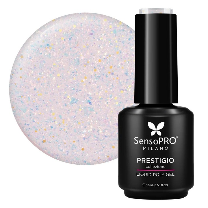 Polygel Lichid SensoPRO Milano PRESTIGIO, Gold Glint, 15ml